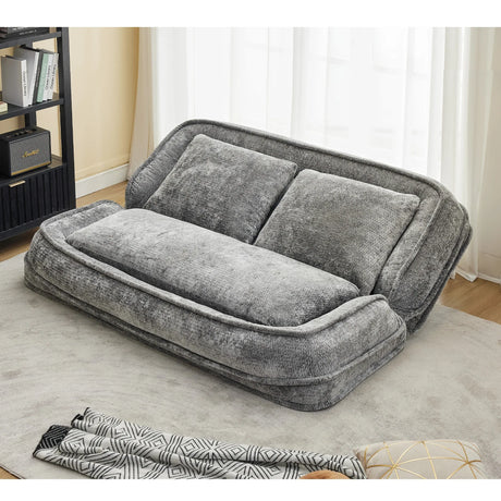 Medium-Soft Adjustable Loveseat Lazy Sofa With Chenille Upholstery - Omega Lifestyles