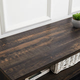 Mid Century Antique Brown MDF Media Console Table - Sleep Galleria