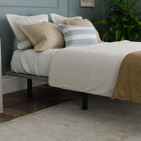Full Upholstered Steel Platform Bed Frame - Omega Lifestyles