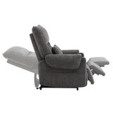 Power Lift Assist Recliner Chair Gray Chenille Upholstered - Omega Lifestyles
