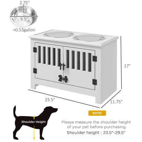 Elevated Dog Bowl Stand With Storage Cabinet - Sleep Galleria