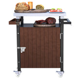 Outdoor Grill Cart Stainless Steel Top With Storage - Omega Lifestyles
