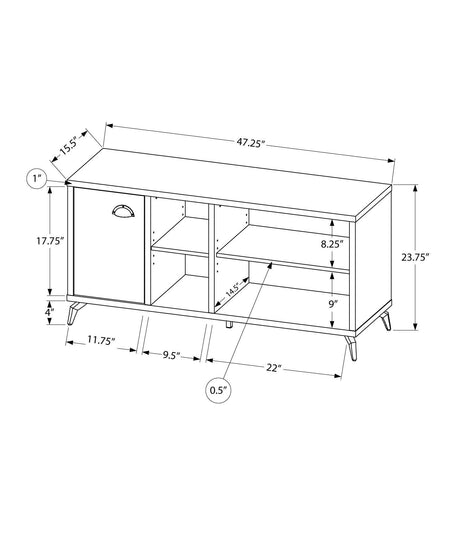 Industrial-Style 48-Inch White Grey TV Stand Console - Sleep Galleria