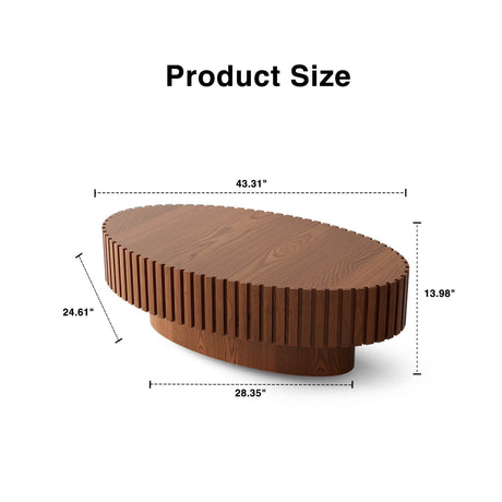 Modern Handcrafted Oval Pedestal MDF Coffee Table - Sleep Galleria