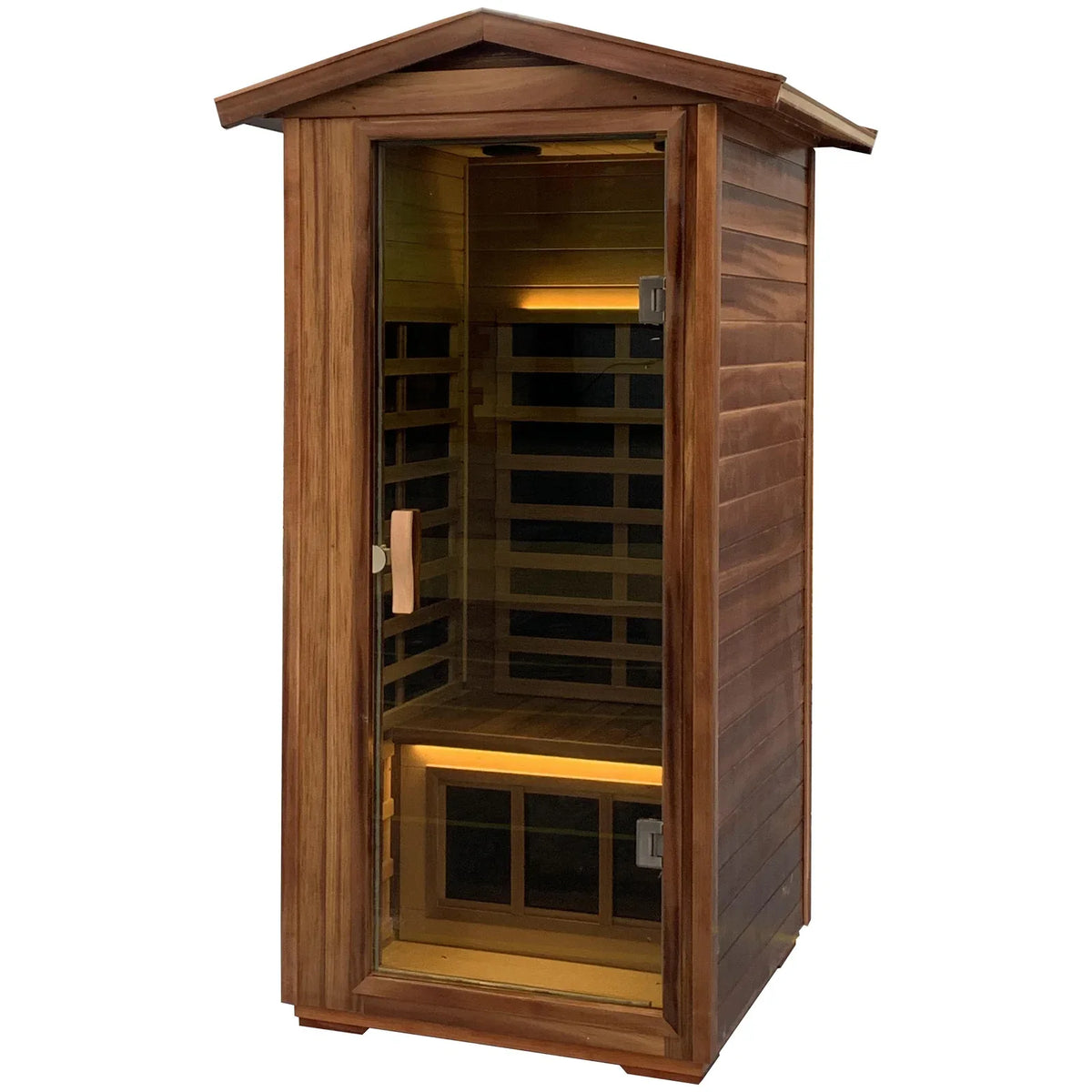 Outdoor Solid Wood Red Cedar 4-Person Infrared Sauna - Omega Lifestyles