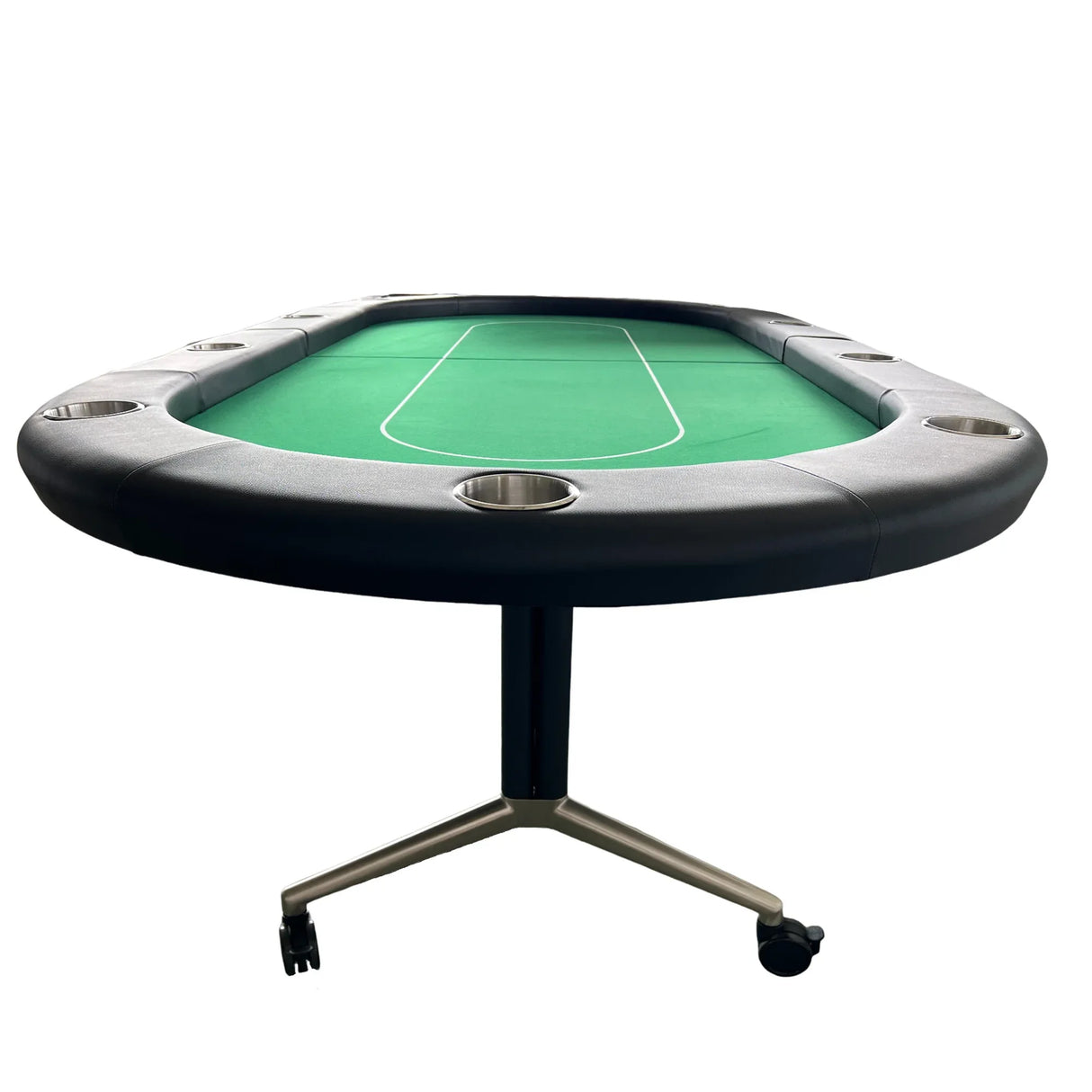 Foldable Rolling Premium 10-Player Green Poker Table - Omega Lifestyles