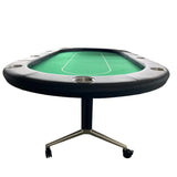 Foldable Rolling Premium 10-Player Green Poker Table - Omega Lifestyles