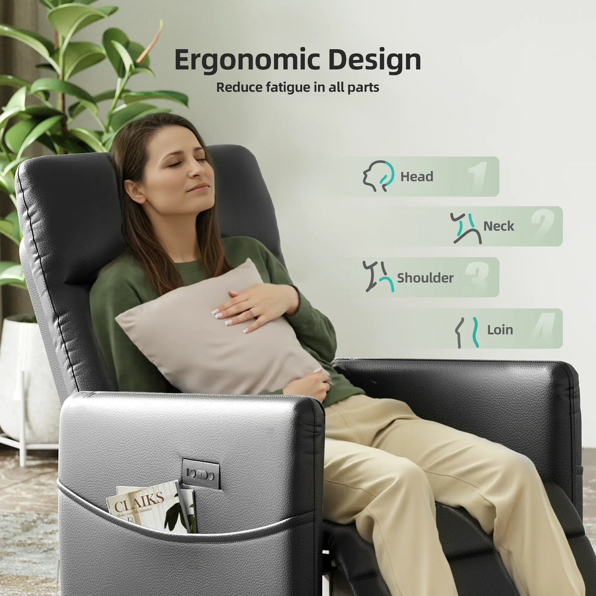 Modern Soft Faux Leather Power Recliner Chair - Omega Lifestyles