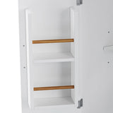 Rustic White Rubber Wood Rolling Kitchen Island Cart - Omega Lifestyles