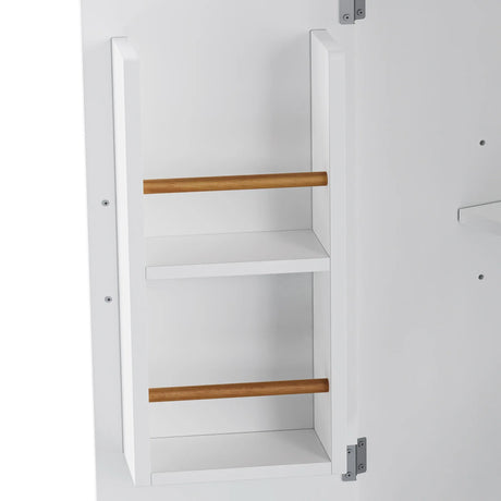 Rustic White Rubber Wood Rolling Kitchen Island Cart - Omega Lifestyles