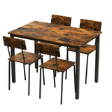 5-Piece Metal And Wood Modern Indoor Dining Set For 4 - Omega Lifestyles