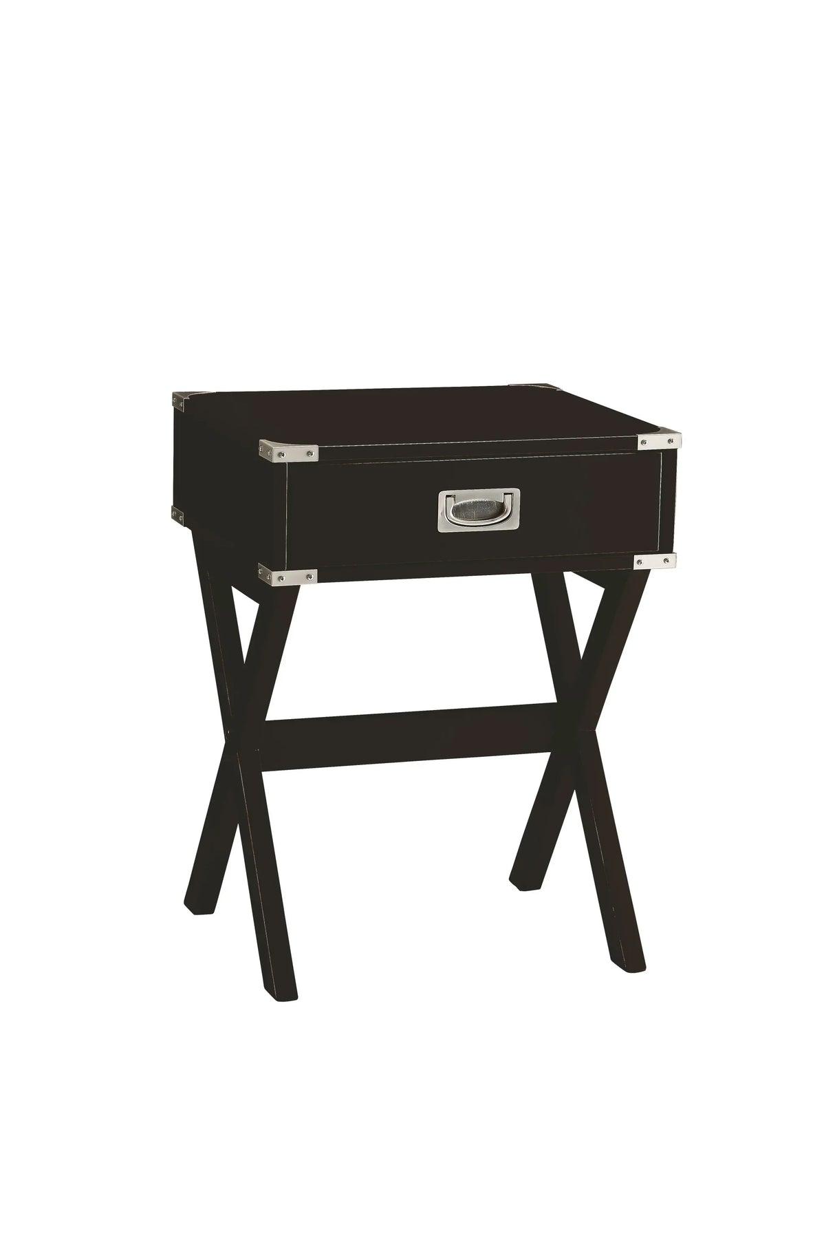 Black Finish Synthetic Wood Accent Table With Drawer - Omega Lifestyles