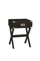 Black Finish Synthetic Wood Accent Table With Drawer - Omega Lifestyles