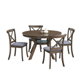 Mid Century Modern Oak Round Dining Table Set With Chairs - Omega Lifestyles