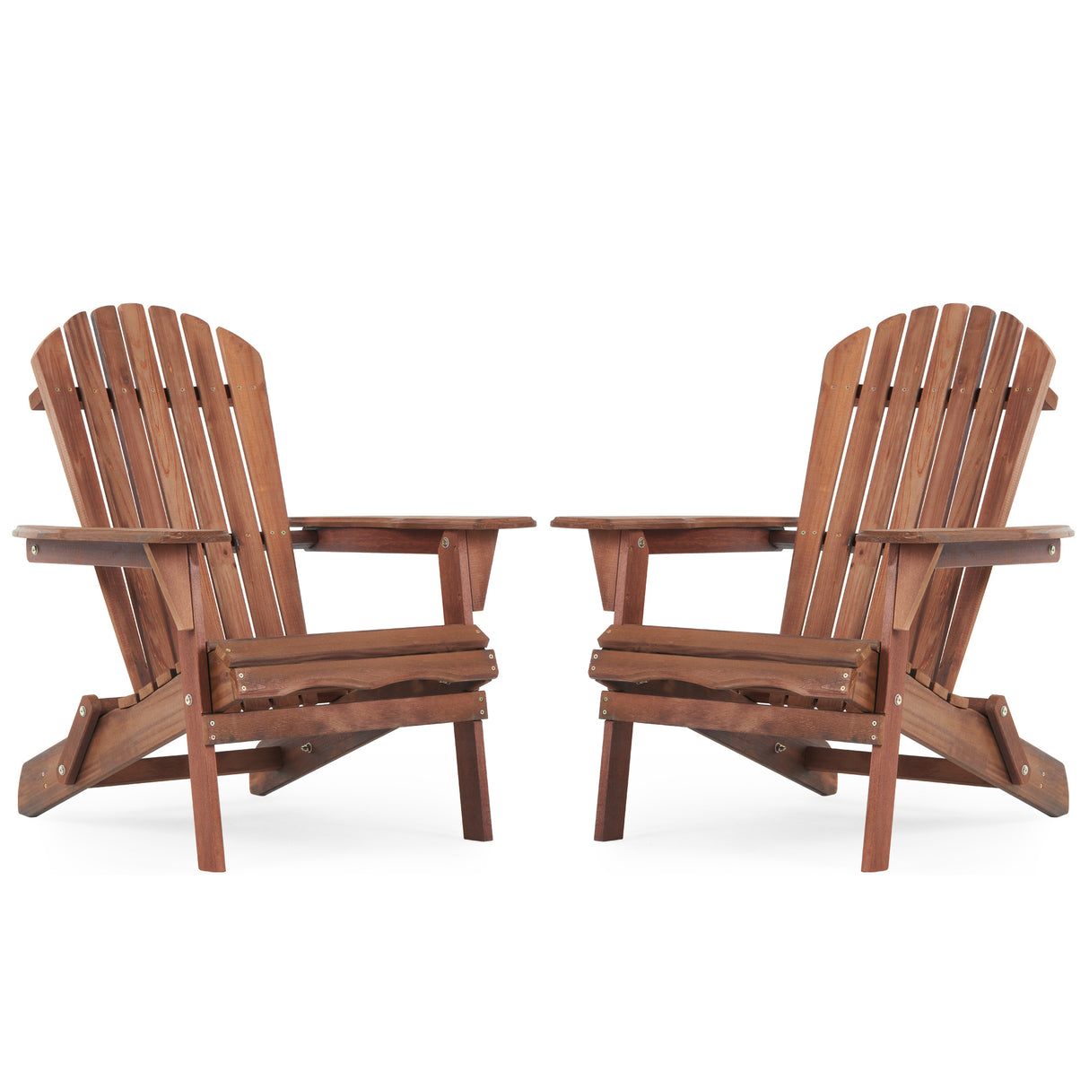 Wooden Outdoor Folding Adirondack Chair Set of 2