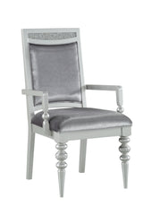 Set of 2 Maverick Fabric Platinum Finish Arm Chairs - Omega Lifestyles