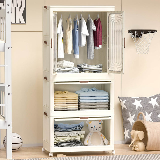 Portable Cream White Magnetic Door Closet Organizer - Omega Lifestyles