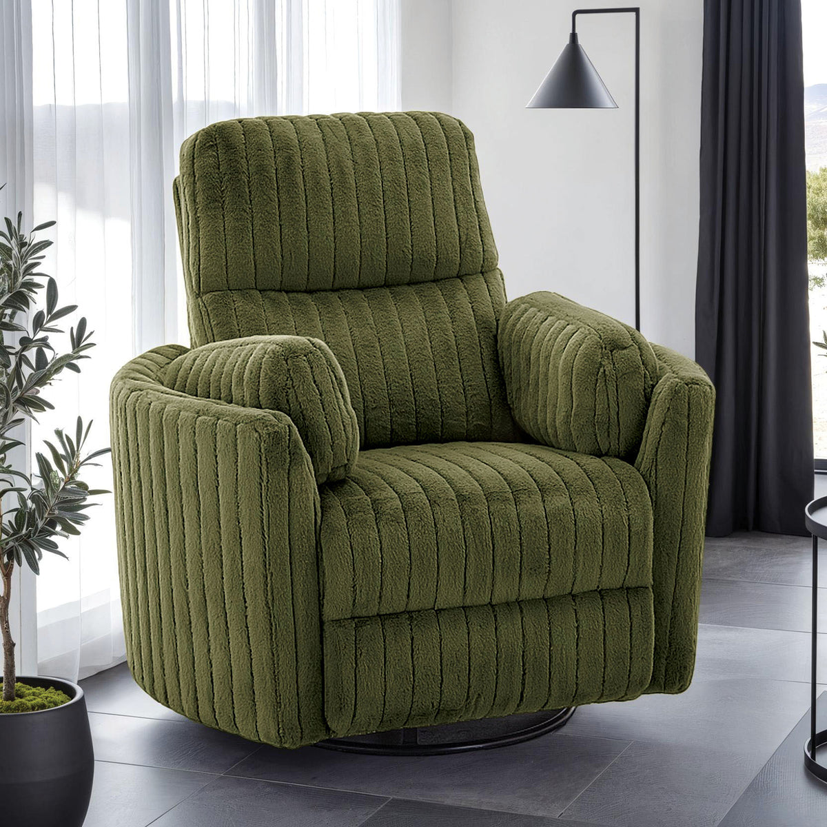 Power Recliner Glider Swivel Chair With Pillow Fill