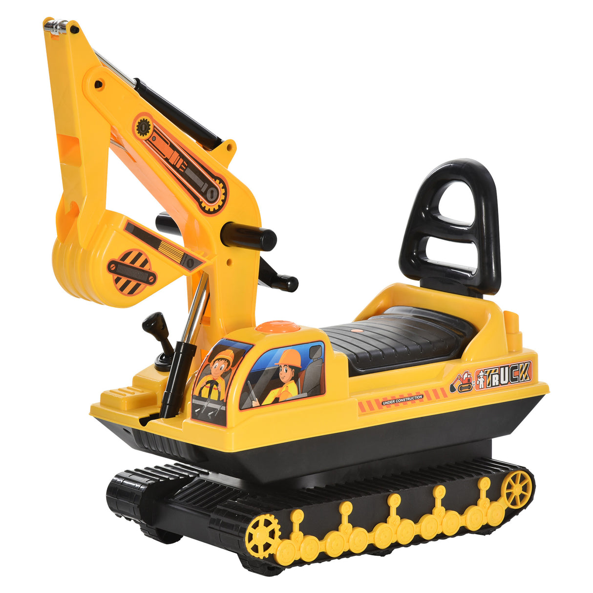 2-in-1 Ride-On Toddler Excavator Construction Toy