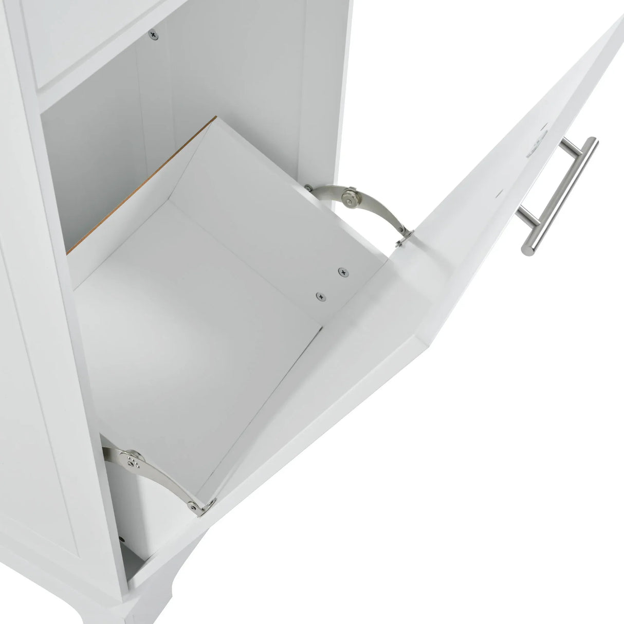 Fluted Rubber Wood Kitchen Island With Tilt-Out Trash Can - Omega Lifestyles