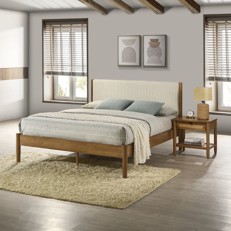 Vichy 4-Piece Queen Corduroy Upholstered Bedroom Set - Omega Lifestyles