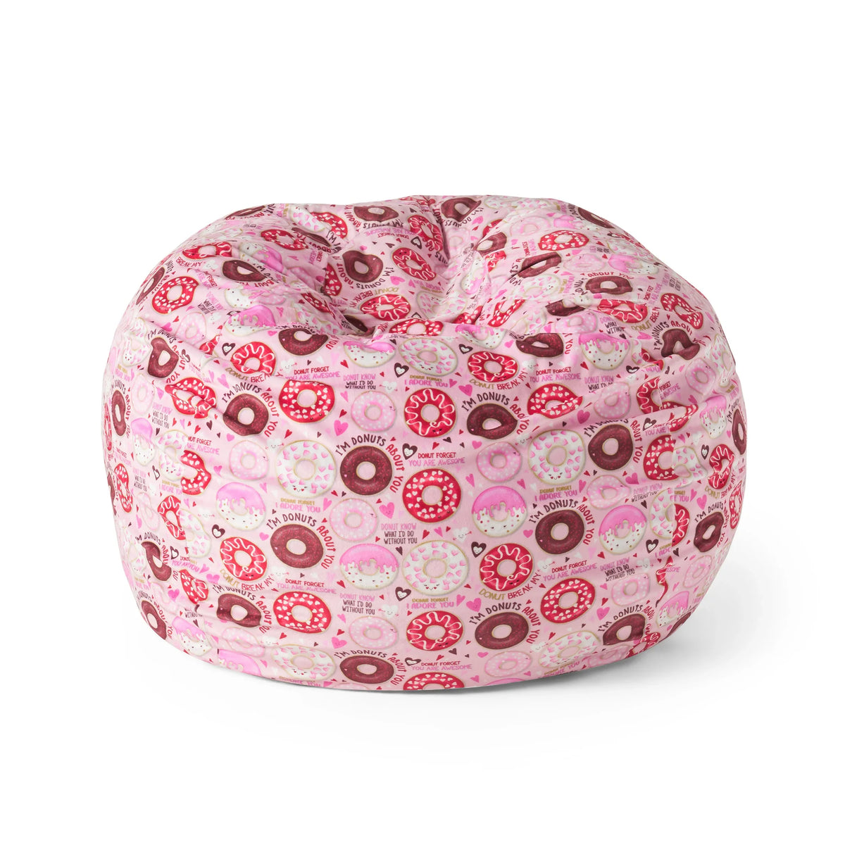Rounded Foam-Filled Pink Fabric Bean Bag Chair - Omega Lifestyles
