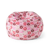 Rounded Foam-Filled Pink Fabric Bean Bag Chair - Omega Lifestyles