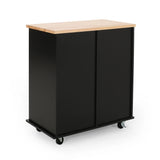 Contemporary Wood Kitchen Cart With Rolling Casters - Omega Lifestyles