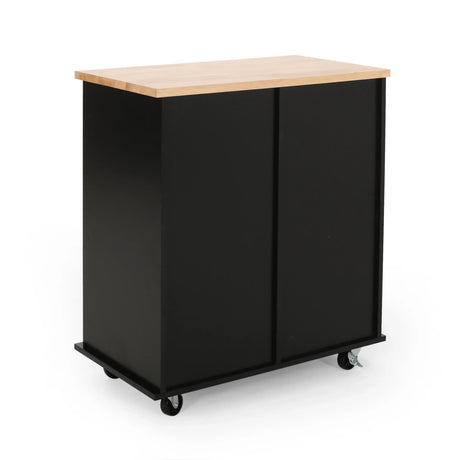 Contemporary Wood Kitchen Cart With Rolling Casters - Omega Lifestyles