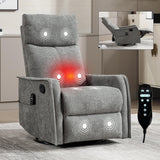 Heat Massage Recliner Chair With Swivel Rocker And Lumbar Heat - Omega Lifestyles