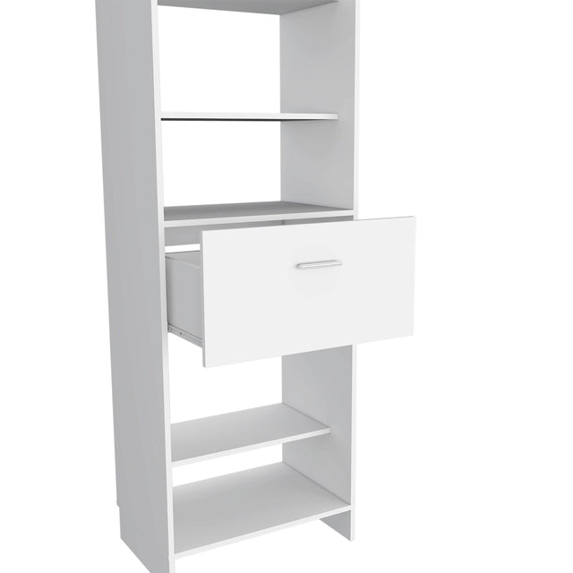 Modern White Particle Board Bedroom Closet Organizer - Omega Lifestyles
