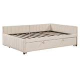 Full Upholstered L-Shaped Daybed With Twin Trundle - Omega Lifestyles