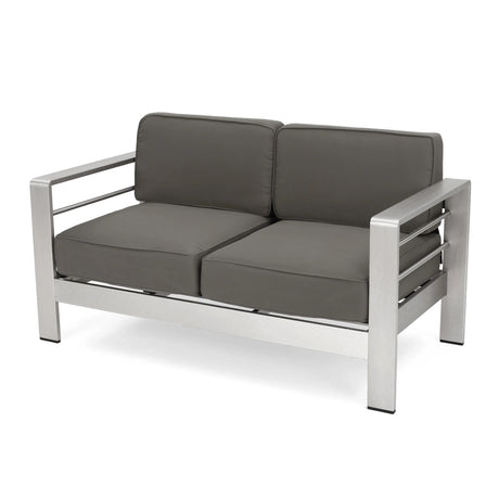 Aluminum Outdoor Patio Loveseat With Water-Resistant Cushion - Omega Lifestyles