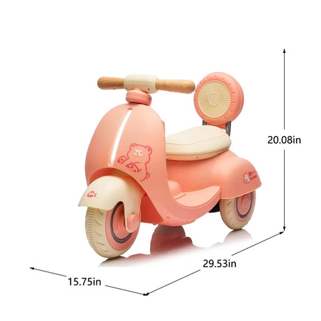 12V Pink Kids Ride-On Toddler Scooter With Remote Control - Omega Lifestyles