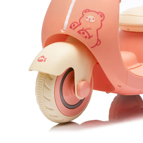 12V Pink Kids Ride-On Toddler Scooter With Remote Control - Omega Lifestyles
