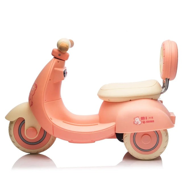 12V Pink Kids Ride-On Toddler Scooter With Remote Control - Omega Lifestyles