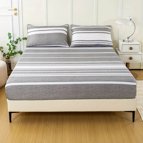 3-Piece Soft Breathable Striped Polyester Sheet Set - Sleep Galleria