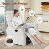 360 - Degree Swivel Medium - Soft Upholstered Recliner Chair - Calmora - Omega Lifestyles