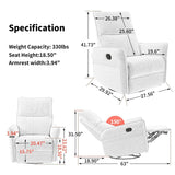 360 - Degree Swivel Medium - Soft Upholstered Recliner Chair - Calmora - Omega Lifestyles