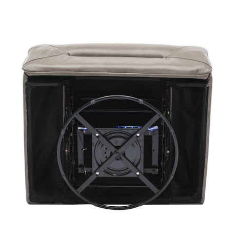 360° Swivel and Rocking Home Theater Recliner Manual Recliner Chair with a LED Light Strip for Living Room,Bedroom, Grey - Calmora - Omega Lifestyles