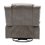 360° Swivel and Rocking Home Theater Recliner Manual Recliner Chair with a LED Light Strip for Living Room,Bedroom, Grey - Calmora - Omega Lifestyles