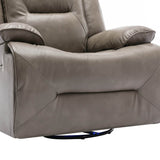 360° Swivel and Rocking Home Theater Recliner Manual Recliner Chair with a LED Light Strip for Living Room,Bedroom, Grey - Calmora - Omega Lifestyles