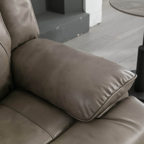 360° Swivel and Rocking Home Theater Recliner Manual Recliner Chair with a LED Light Strip for Living Room,Bedroom, Grey - Calmora - Omega Lifestyles