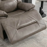 360° Swivel and Rocking Home Theater Recliner Manual Recliner Chair with a LED Light Strip for Living Room,Bedroom, Grey - Calmora - Omega Lifestyles