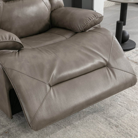 360° Swivel and Rocking Home Theater Recliner Manual Recliner Chair with a LED Light Strip for Living Room,Bedroom, Grey - Calmora - Omega Lifestyles