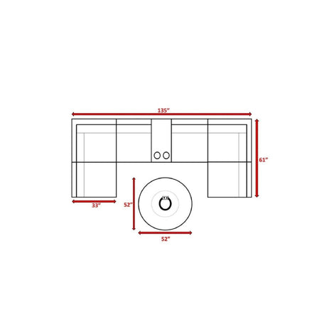All - Weather 8 - Piece Patio Sofa Set With Fire Pit - Calmora - Omega Lifestyles