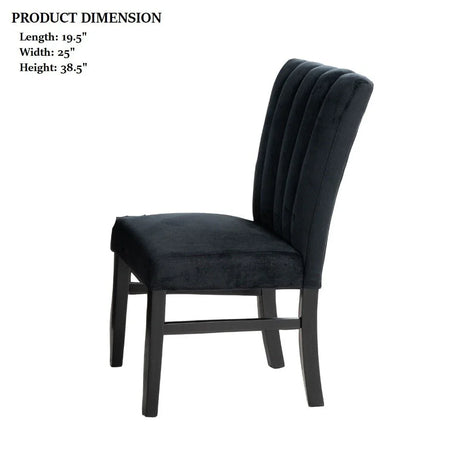 Contemporary Black Upholstered Channel Tufted Dining Chairs Set - Omega Lifestyles