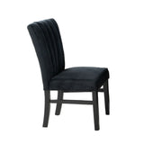 Contemporary Black Upholstered Channel Tufted Dining Chairs Set - Omega Lifestyles