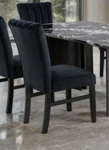 Contemporary Black Upholstered Channel Tufted Dining Chairs Set - Omega Lifestyles