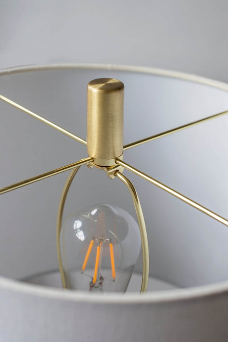 Contemporary Cement Table Lamp With Brass Finish - Sleep Galleria